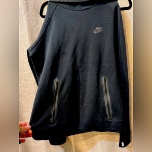 Black Nike Sportswear Women Funnel-Neck Pullover Hoodie, Medium